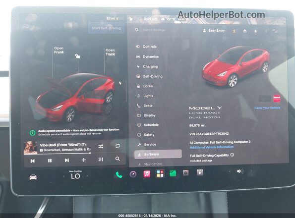 7SAYGDEE3PF703942 2023 TESLA MODEL Y Red 