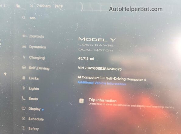 7SAYGDEE3RA249675 2024 TESLA MODEL Gray Instrument cluster view