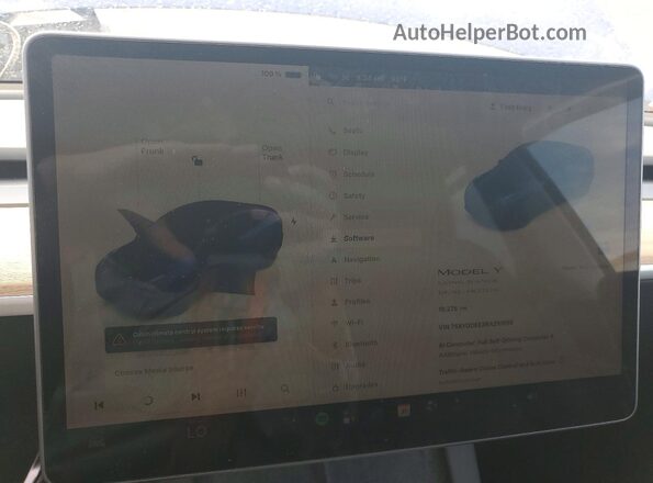 7SAYGDEE3RA291666 2024 TESLA MODEL Blue ხელსაწყოთა პანელის ხედი