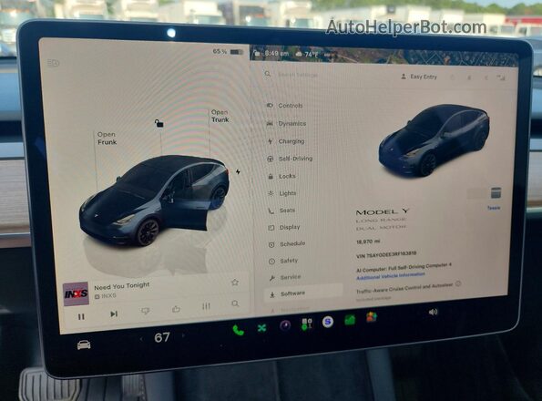 7SAYGDEE3RF163818 2024 TESLA MODEL Gray Vista del cuadro de instrumentos