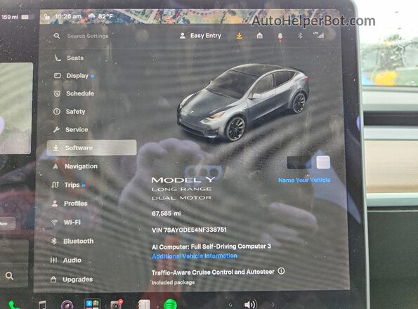 7SAYGDEE4NF338751 2022 TESLA MODEL Gray Вид щитка приладів