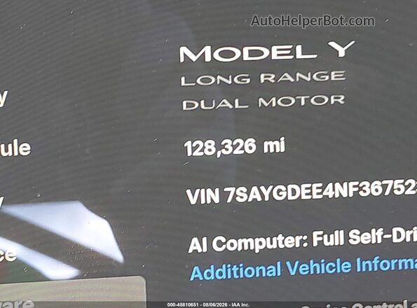 7SAYGDEE4NF367523 2022 TESLA MODEL Y Gray Սալոնի 360 աստիճան տեսք
