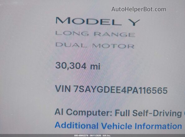 7SAYGDEE4PA116565 2023 TESLA MODEL Y Red 