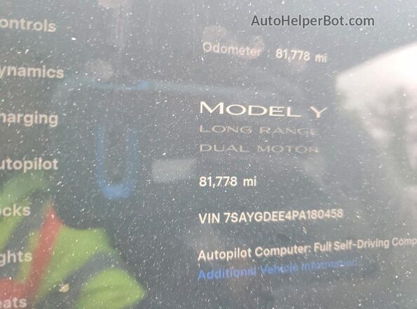 7SAYGDEE4PA180458 2023 TESLA MODEL Черный Вид щитка приборов