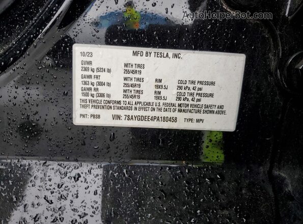 7SAYGDEE4PA180458 2023 TESLA MODEL Черный Вид подкапотного пространства