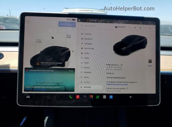 7SAYGDEE4RA216247 2024 TESLA MODEL Черный Вид щитка приборов