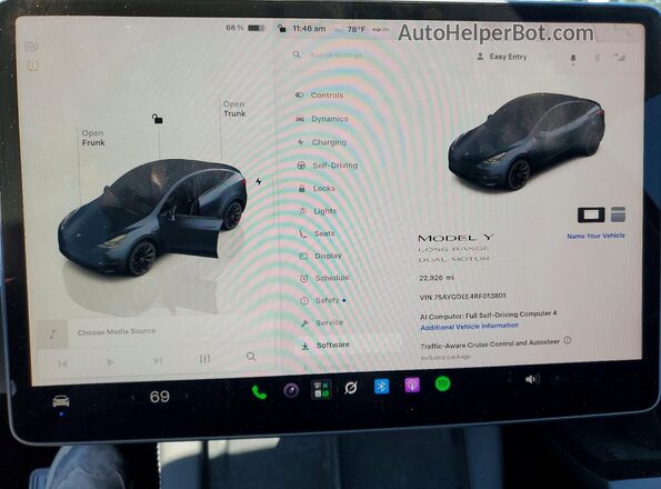 7SAYGDEE4RF013801 2024 TESLA MODEL Серый Вид щитка приборов
