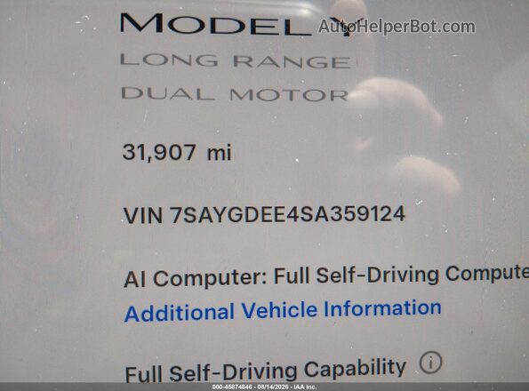 7SAYGDEE4SA359124 2025 TESLA MODEL Y Black 