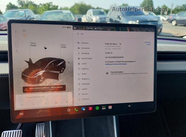 7SAYGDEE4TA391511 2026 TESLA MODEL Gray Vista del cuadro de instrumentos