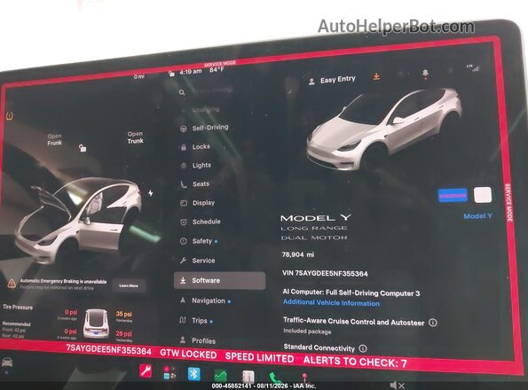 7SAYGDEE5NF355364 2022 TESLA MODEL Y Белый 