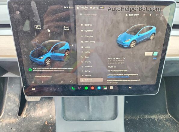 7SAYGDEE5NF454265 2022 TESLA OTHER Синий Вид щитка приборов