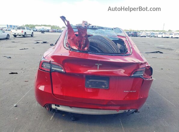 7SAYGDEE5PA073418 2023 TESLA MODEL Red Вид ззаду
