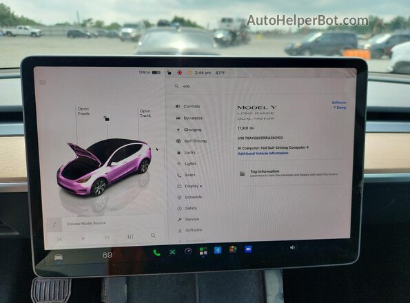 7SAYGDEE5RA283102 2024 TESLA MODEL Серый Вид щитка приборов