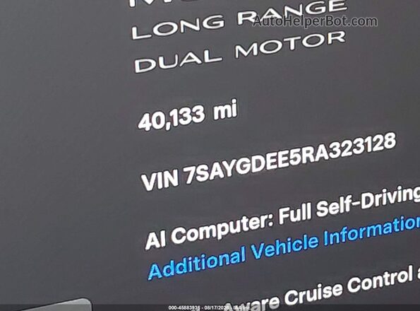7SAYGDEE5RA323128 2024 TESLA MODEL Y Черный 