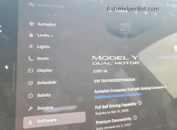 7SAYGDEE5TF540124 2026 TESLA MODEL Black Вид щитка приладів