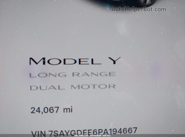 7SAYGDEE6PA194667 2023 TESLA MODEL Y Gray 