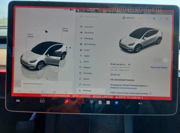 7SAYGDEE6PF958035 2023 TESLA MODEL Белый Вид щитка приборов