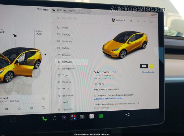 7SAYGDEE6RF051109 2024 TESLA MODEL Y White Հետևի նստատեղերի տեսք