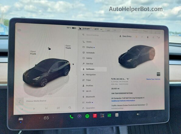 7SAYGDEE6SF307206 2025 TESLA MODEL Black Widok zestawu wskaźników