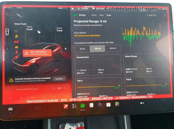 7SAYGDEE6TF449136 2026 TESLA MODEL Красный Вид щитка приборов
