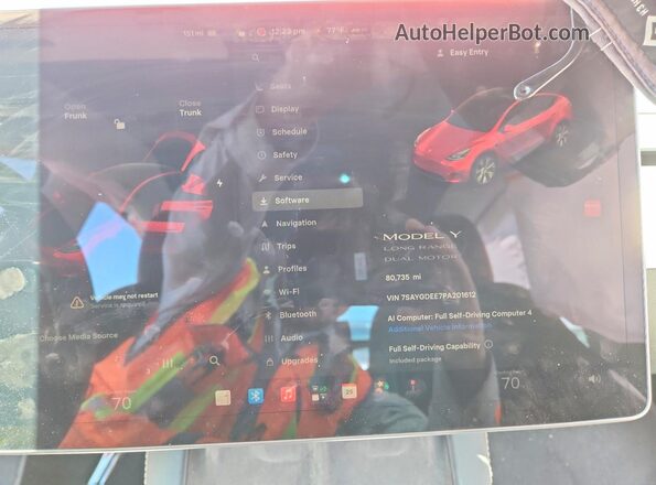 7SAYGDEE7PA201612 2023 TESLA MODEL Red Вид щитка приладів