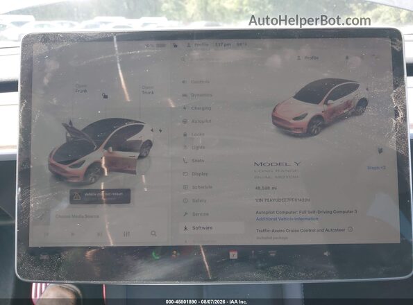 7SAYGDEE7PF614228 2023 TESLA MODEL Y Серый Вид задних сидений