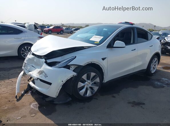 7SAYGDEE8NA012531 2022 TESLA MODEL Y White წინა მარცხენა ხედი სამი მეოთხედიდან