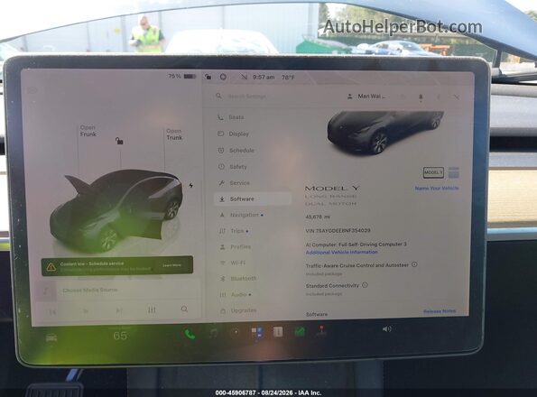 7SAYGDEE8NF354029 2022 TESLA MODEL Y Gray 