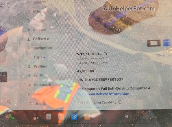 7SAYGDEE8PF863637 2023 TESLA MODEL Blue Սարքավորումների վահանակի տեսք