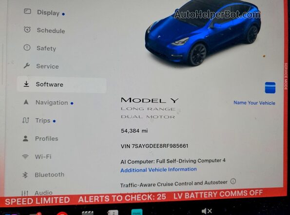 7SAYGDEE8RF985661 2024 TESLA MODEL Blue Սարքավորումների վահանակի տեսք