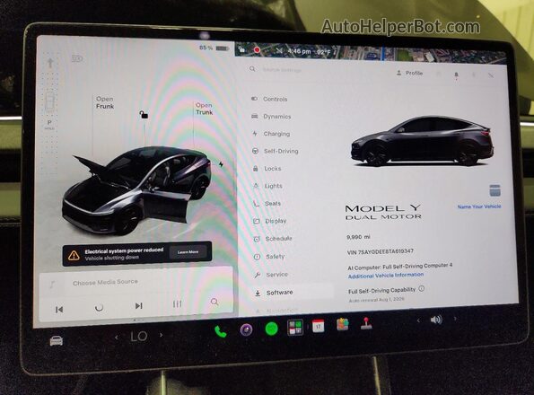 7SAYGDEE8TA619347 2026 TESLA MODEL Gray Vista del cuadro de instrumentos