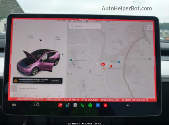7SAYGDEE9NF315210 2022 TESLA MODEL Y White Вид задніх сидінь