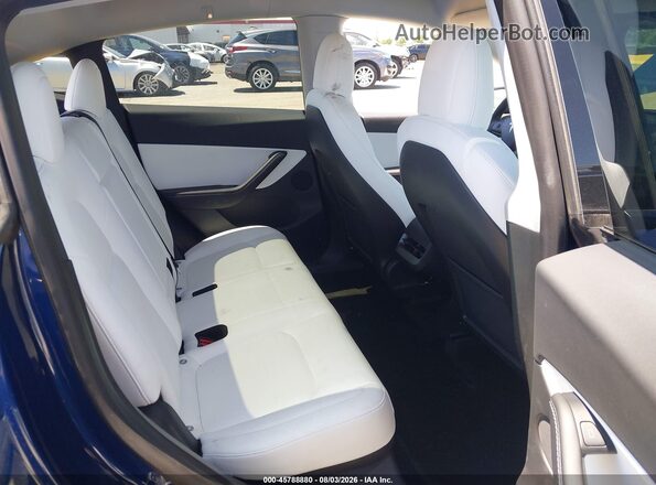7SAYGDEE9NF348689 2022 TESLA MODEL Y Blue VIN კოდის სტიკერის ხედი
