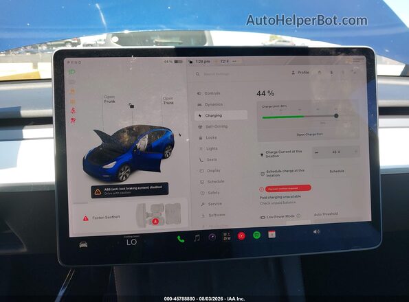 7SAYGDEE9NF348689 2022 TESLA MODEL Y Blue 
