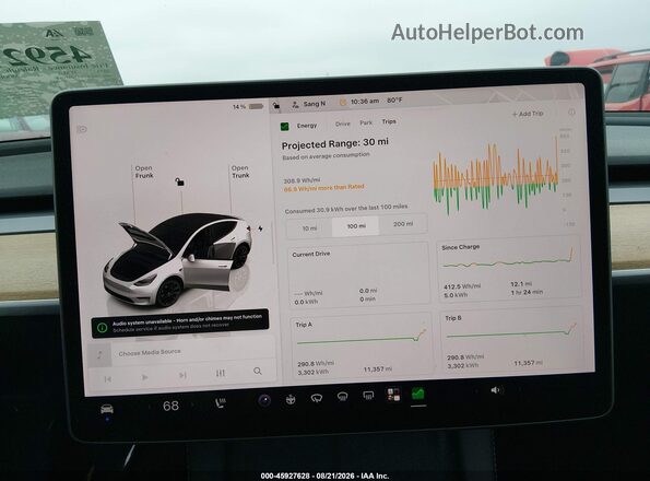 7SAYGDEE9PA137184 2023 TESLA MODEL Y White Vista de los asientos traseros