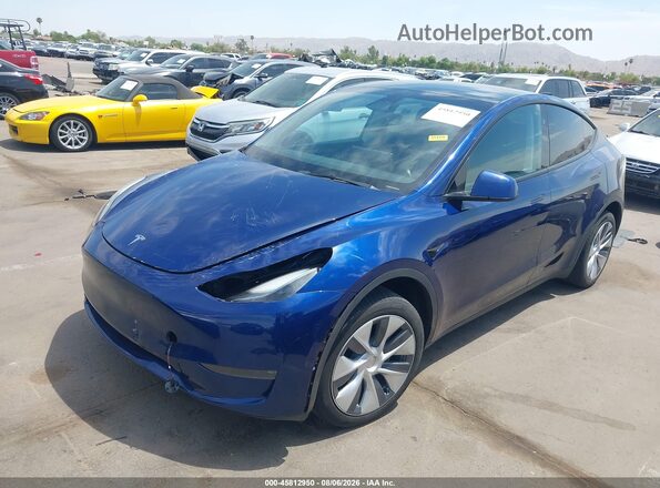 7SAYGDEE9PA166524 2023 TESLA MODEL Y Blue Առջևի ձախ երեք քառորդ տեսարան