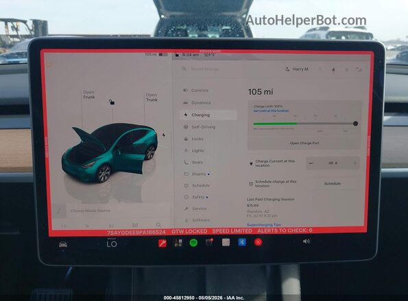 7SAYGDEE9PA166524 2023 TESLA MODEL Y Blue 