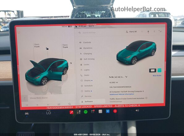 7SAYGDEE9PA166524 2023 TESLA MODEL Y Blue 