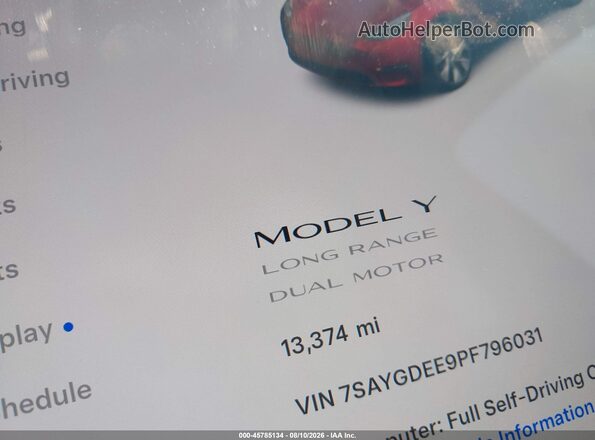 7SAYGDEE9PF796031 2023 TESLA MODEL Y Red 