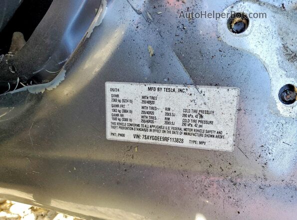 7SAYGDEE9RF113828 2024 TESLA MODEL Gray Widok komory silnika