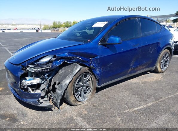 7SAYGDEE9RF183295 2024 TESLA MODEL Y Blue Առջևի ձախ երեք քառորդ տեսարան