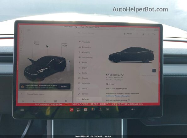 7SAYGDEE9TA436460 2026 TESLA MODEL Y Black Вид задніх сидінь