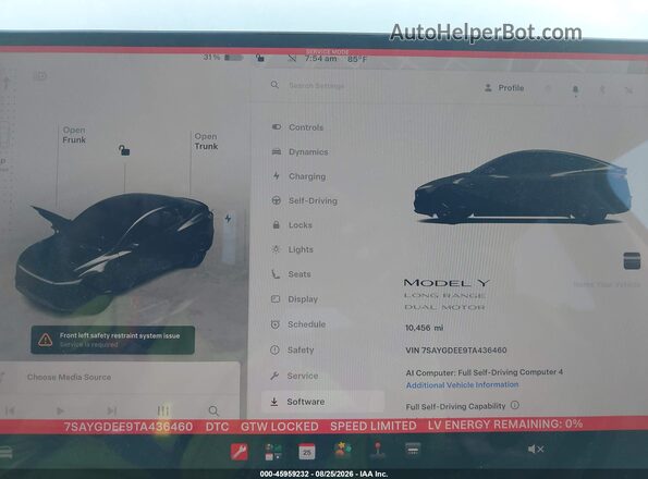 7SAYGDEE9TA436460 2026 TESLA MODEL Y Black 