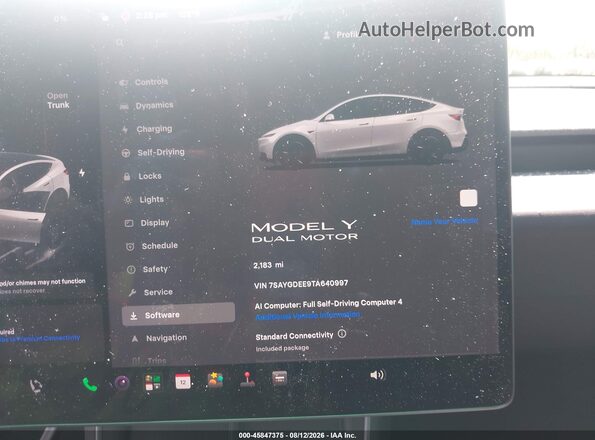 7SAYGDEE9TA640997 2026 TESLA MODEL Y White Հետևի նստատեղերի տեսք