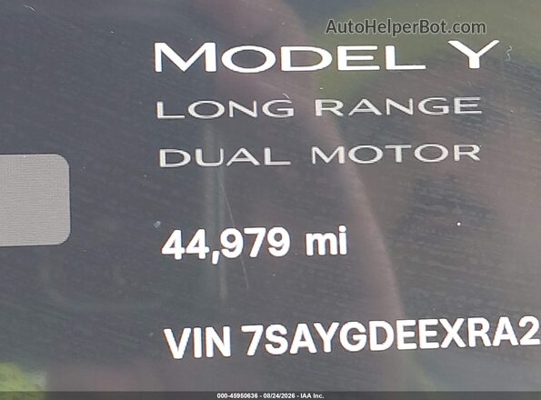 7SAYGDEEXRA264237 2024 TESLA MODEL Y Серый 