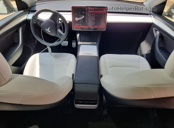 7SAYGDEF1PF809282 2023 TESLA MODEL White Dashboard view