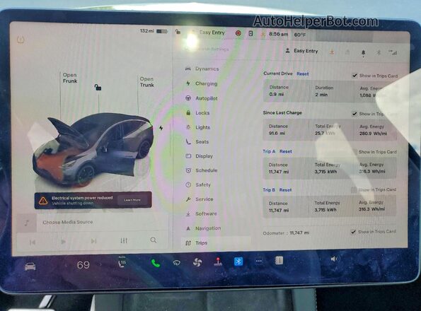 7SAYGDEF2NF569446 2022 TESLA MODEL Серый Вид щитка приборов