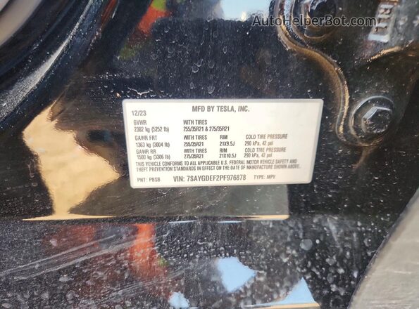 7SAYGDEF2PF976878 2023 TESLA MODEL Черный Вид подкапотного пространства