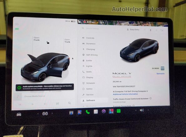 7SAYGDEF2RA326237 2024 TESLA MODEL Серый Вид щитка приборов