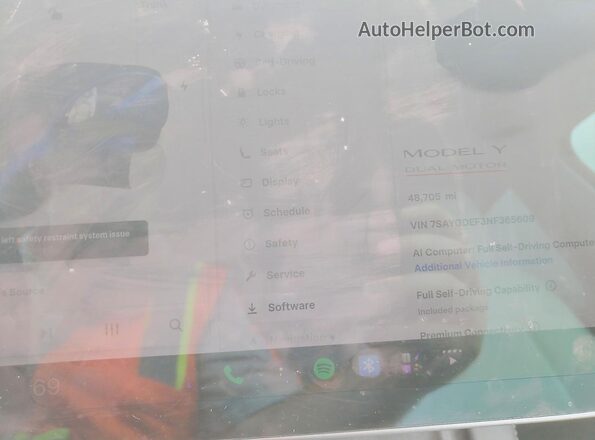 7SAYGDEF3NF365609 2022 TESLA MODEL Blue Սարքավորումների վահանակի տեսք